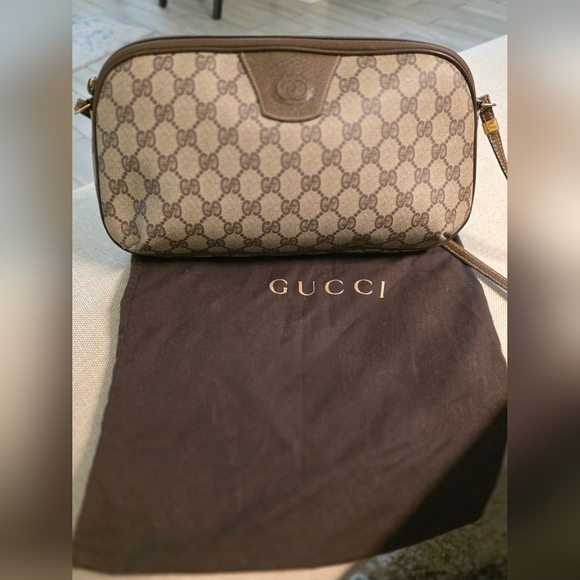 VINTAGE GUCCI BROWN HANDBAG PURSE AUTHENTICITY GUARANTEED WITH DUST BAG - Picture 1 of 15